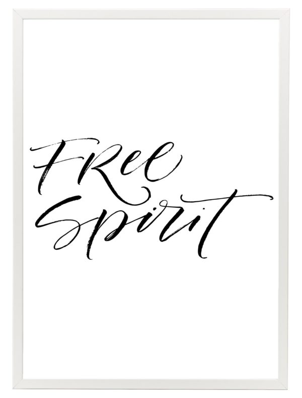 Lámina frase Free Spirit Marco Blanco
