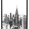 Lámina Dibujo Nueva York Marco Negro