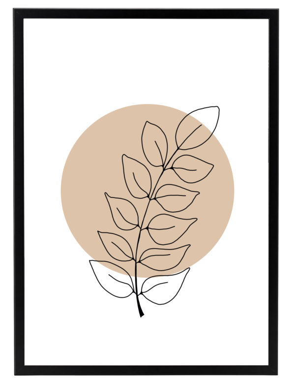Lámina decorativa Planta Minimalista 2 con marco negro