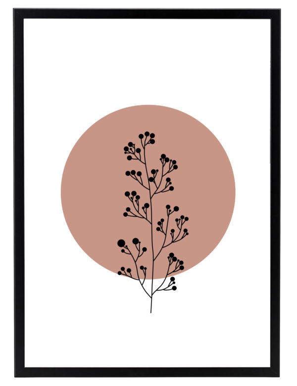 Lámina decorativa Planta Minimalista 3 con marco negro