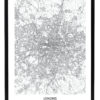 Lámina decorativa Mapa Londres con marco negro
